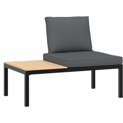 vidaXL 3-tlg. Garten-Sofagarnitur mit Kissen Schwarz Aluminium