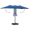 vidaXL Garten-Sonnenschirm Azurblau 385 x 209 x 244 cm Polyester
