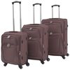 vidaXL 3-tlg. Weichgep&auml;ck Trolley-Set Kaffeebraun