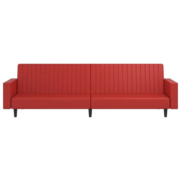 vidaXL Schlafsofa 2-Sitzer Weinrot Kunstleder