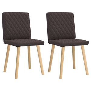 vidaXL Esszimmerst&uuml;hle 2 Stk. Dunkelbraun Stoff