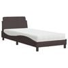 vidaXL Bett mit Matratze "Dover" Dunkelbraun 80x200 cm Stoff