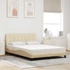 vidaXL Bett mit Matratze "Hanko" Creme 140x190 cm Stoff