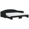 vidaXL Tagesbett Ausziehbar mit Matratzen Schwarz 90x200 cm Samt