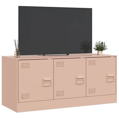 vidaXL TV-Schrank Rosa 99x39x44 cm Stahl