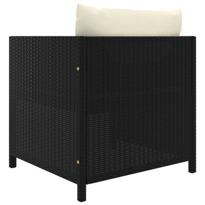 vidaXL 12-tlg. Garten-Lounge-Set mit Kissen Poly Rattan Schwarz