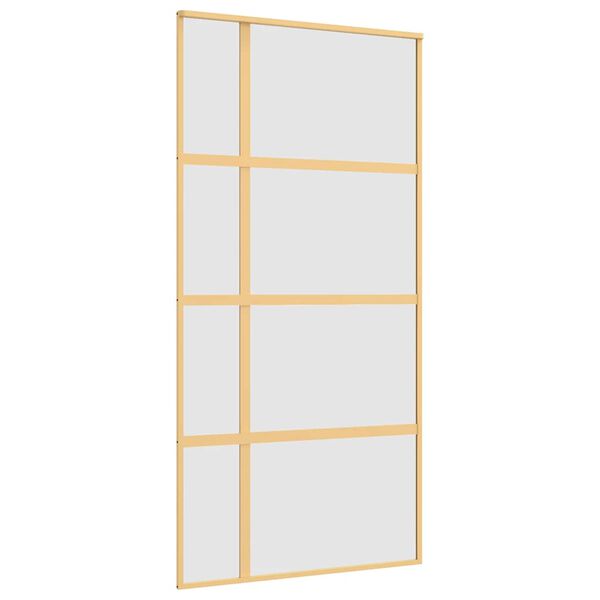 vidaXL Schiebet&uuml;r Golden 102,5x205 cm Matt ESG-Glas und Aluminium