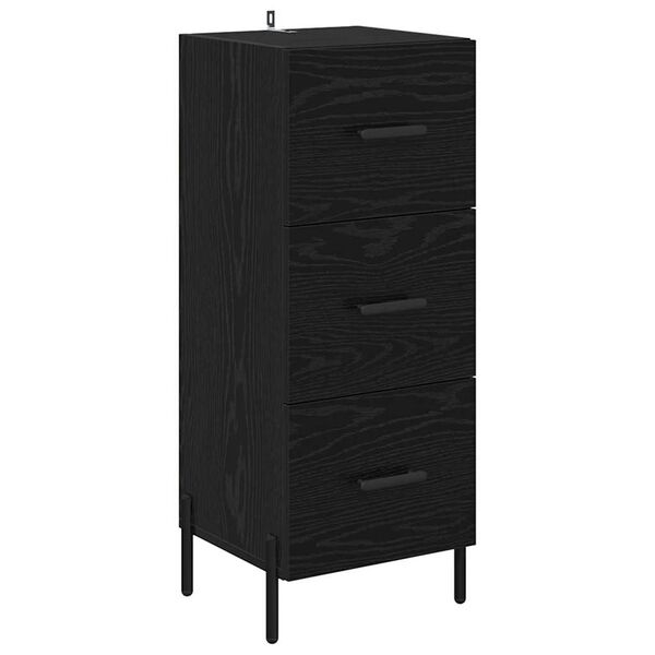 vidaXL Sideboard Schwarz Eichen-Optik 34 x 34,5 x 90 cm Holzwerkstoff