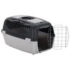 vidaXL Transportbox f&uuml;r Haustiere Grau und Schwarz 61x40x38 cm PP