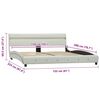 vidaXL Bettgestell mit LED Wei&szlig; Kunstleder 150x200 cm