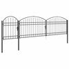 vidaXL Gartentor mit gew&ouml;lbtem Oberteil Grau 500 x 100 cm Stahl