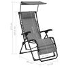 vidaXL Liegestuhl Klappbar Textilene Grau