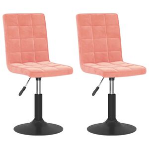 vidaXL Esszimmerst&uuml;hle 2 Stk. Drehbar Rosa Samt