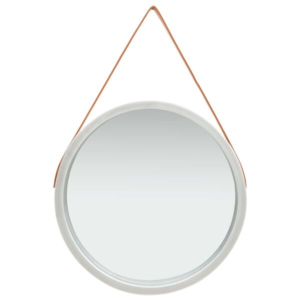 vidaXL Wandspiegel mit G&uuml;rtel 60 cm Silbern