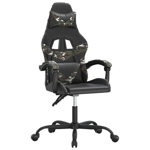 vidaXL Gaming-Stuhl Drehbar Schwarz und Tarnfarben Kunstleder