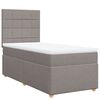 vidaXL Boxspringbett mit Matratze Taupe 90x200 cm Stoff