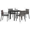 vidaXL Garten Essgruppe 5 pcs Grau Pulverbeschichteter Stahl
