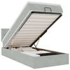 vidaXL Ottoman-Bett mit Matratze & LEDs Hellgrau 90x200 cm Samt