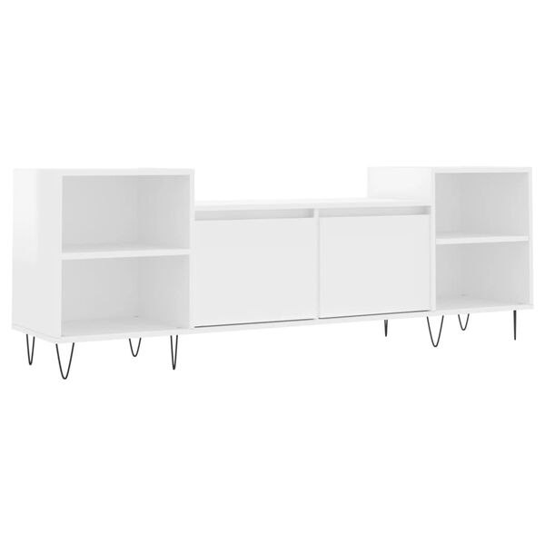vidaXL TV-Schrank Hochglanz-Weiß 160x35x55 cm Holzwerkstoff