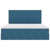 vidaXL Bett mit LED-Lichtleisten Dunkelblau 180 x 200 cm Samt
