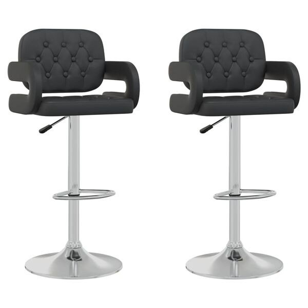 vidaXL Barhocker 2 Stk. Schwarz Kunstleder