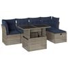 vidaXL 6-teiliges Gartensofa-Set mit Kissen, grau, Polyrattan