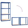 vidaXL Regale mit 4 B&ouml;den 5 Stk. Blau Stahl & Holzwerkstoff