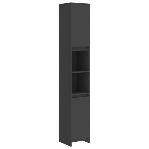 vidaXL Badezimmerschrank Grau 30x30x183,5 cm Holzwerkstoff