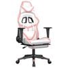 vidaXL Gaming-Stuhl mit Fußstütze Weiß und Rosa Kunstleder