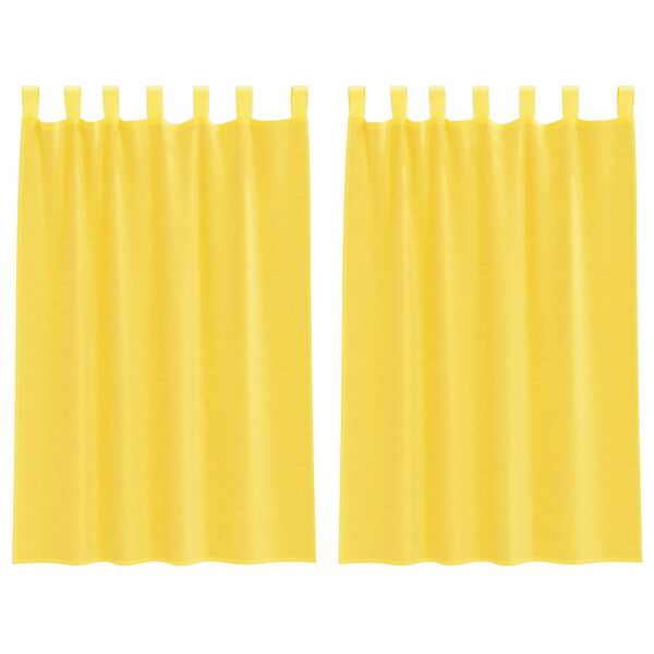 vidaXL Voile Vorh&auml;nge mit Schlaufen 2 Stk. Gelb 140x175 cm