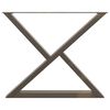 vidaXL Esstisch Beine 2 St&uuml;ck Naturstahl 90x(72-73,3) cm Stahl