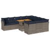 vidaXL 11-tlg. Garten-Sofagarnitur mit Kissen Grau Poly Rattan