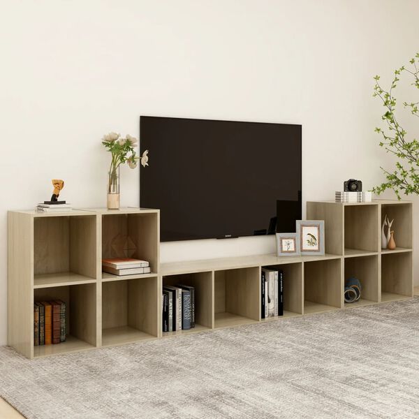vidaXL 5-tlg. TV-Schrank-Set Sonoma-Eiche Holzwerkstoff