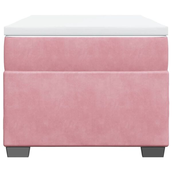 vidaXL Boxspringbett mit Matratze Rosa 100x200 cm Samt
