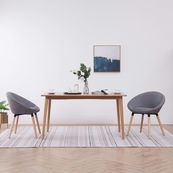 vidaXL Esszimmerst&uuml;hle 2 Stk. Hellgrau Stoff