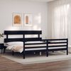 vidaXL Massivholzbett mit Kopfteil Schwarz 200x200 cm