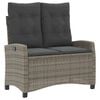 vidaXL 2-tlg. Garten-Essgruppe mit Kissen Grau Poly Rattan