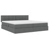 vidaXL Aufbewahrungsbett mit Matratze Dunkelgrau 200 x 200 cm