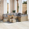 vidaXL Garten-Sofa-Set mit Kissen mit Kissen 12 pcs Beige und Hellgrau
