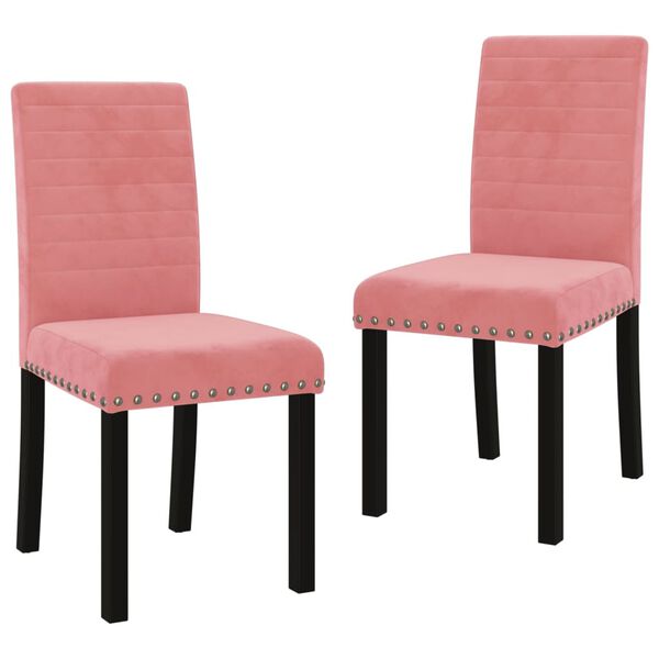 vidaXL Esszimmerst&uuml;hle 2 Stk. Rosa Samt