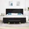 vidaXL Boxspringbett mit Matratze Schwarz 200 x 200 cm Stoff