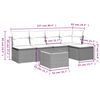 vidaXL 6-tlg. Garten-Sofagarnitur mit Kissen Schwarz Poly Rattan