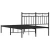vidaXL Bettgestell mit Kopfteil Metall Schwarz 120x190 cm