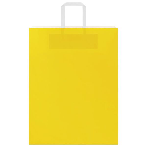 vidaXL Papiertragetaschen 50 Stk. mit Henkeln Gelb 32x12x42 cm