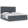 vidaXL Ottoman-Bett mit Matratzen Dunkelgrau 180x200 cm Samt