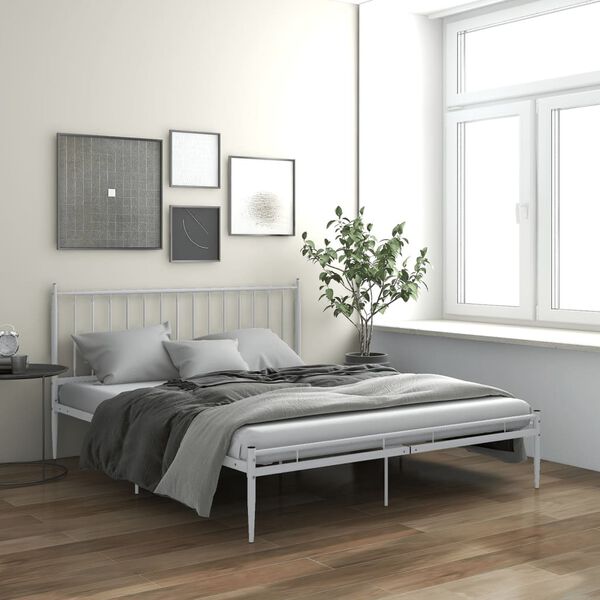 vidaXL Bett Wei&szlig; Metall 200x200 cm