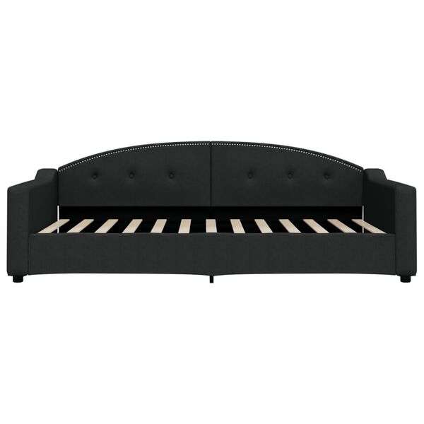 vidaXL Tagesbett mit Matratze Schwarz 100x200 cm Stoff