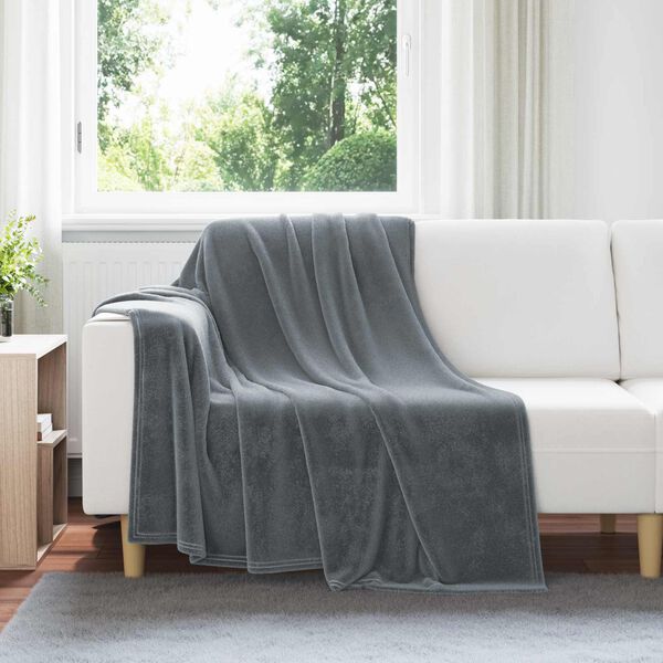 vidaXL &Uuml;berwurfdecke Dunkelgrau 150 x 200 cm Fleece
