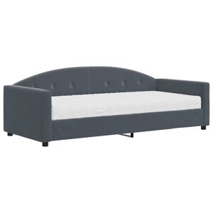 vidaXL Tagesbett mit Matratze Dunkelgrau 90x200 cm Samt