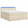 vidaXL Boxspringbett mit Matratze Creme 180 x 200 cm Stoff